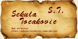 Sekula Točaković vizit kartica